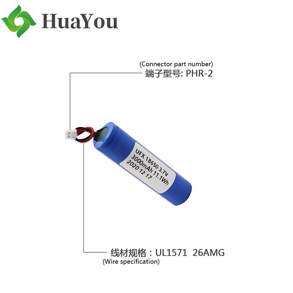 18650 3000mAh 3.7V Li-ion Battery