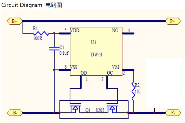 Lithium battery protection circuit board
