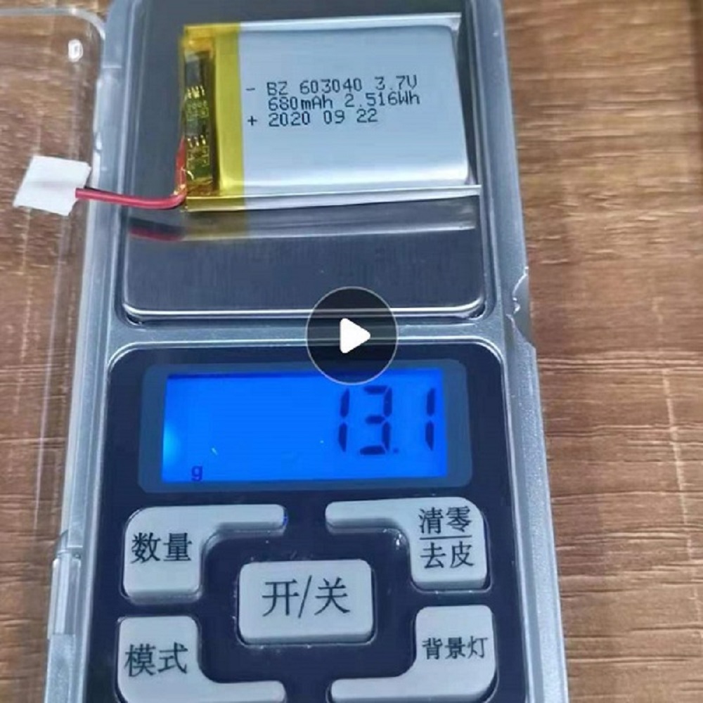 Factory Customized Battery BZ 603040 3 7V 680mAh Polymer Li ion Battery with UL Certification