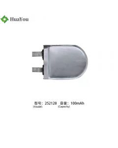 Lithium-ion Cell Manufacture Professional Customized Special-shape Battery HY 252128 3.7V 100mAh Li-polymer Battery