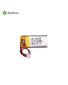 China Lithium Cells Manufacturer Wholesale Wearable Devices Lipo Battery HY 501530 3.7V 210mAh Lithium Polymer Battery