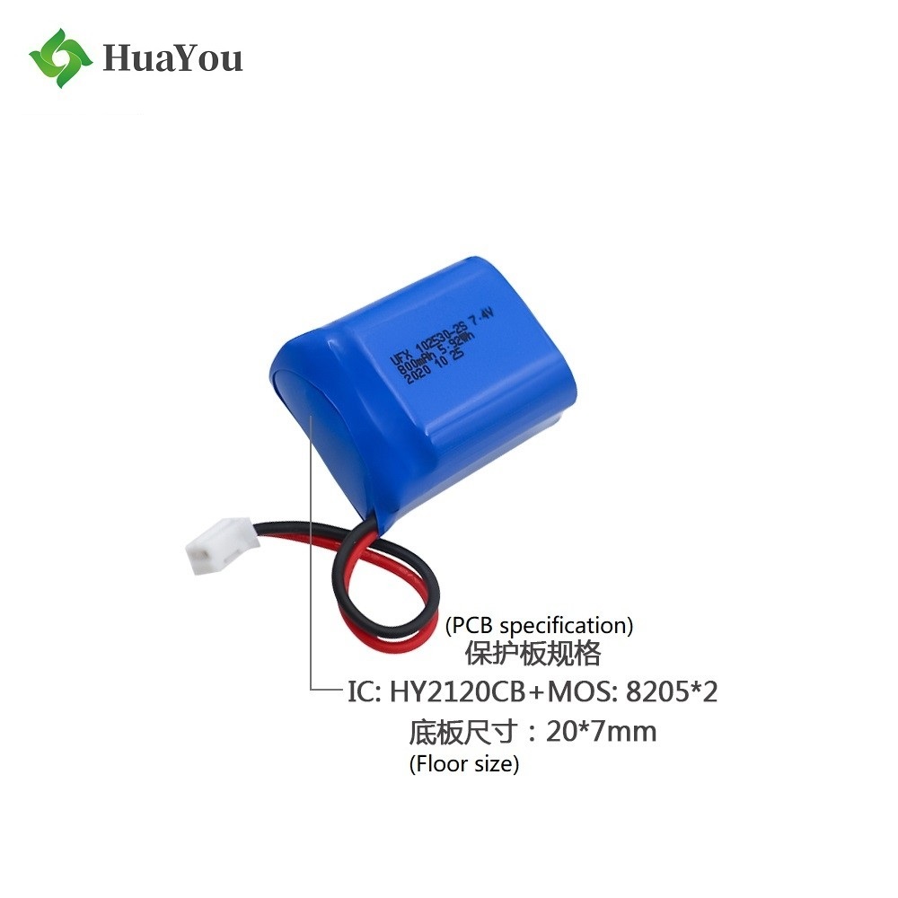 102530-2S 800mAh 7.4V Best Lithium Polymer Battery