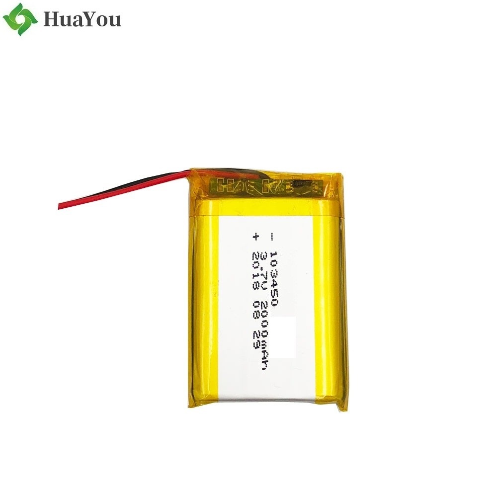 103450 2000mah 3.7V Lipo Battery