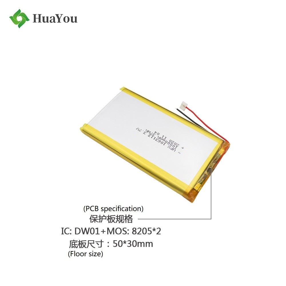 1063113 10000mAh 3.7V Lithium Polymer Battery