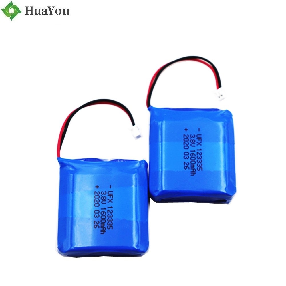 123335 1600mAh 3.8V Lithium Polymer Battery 