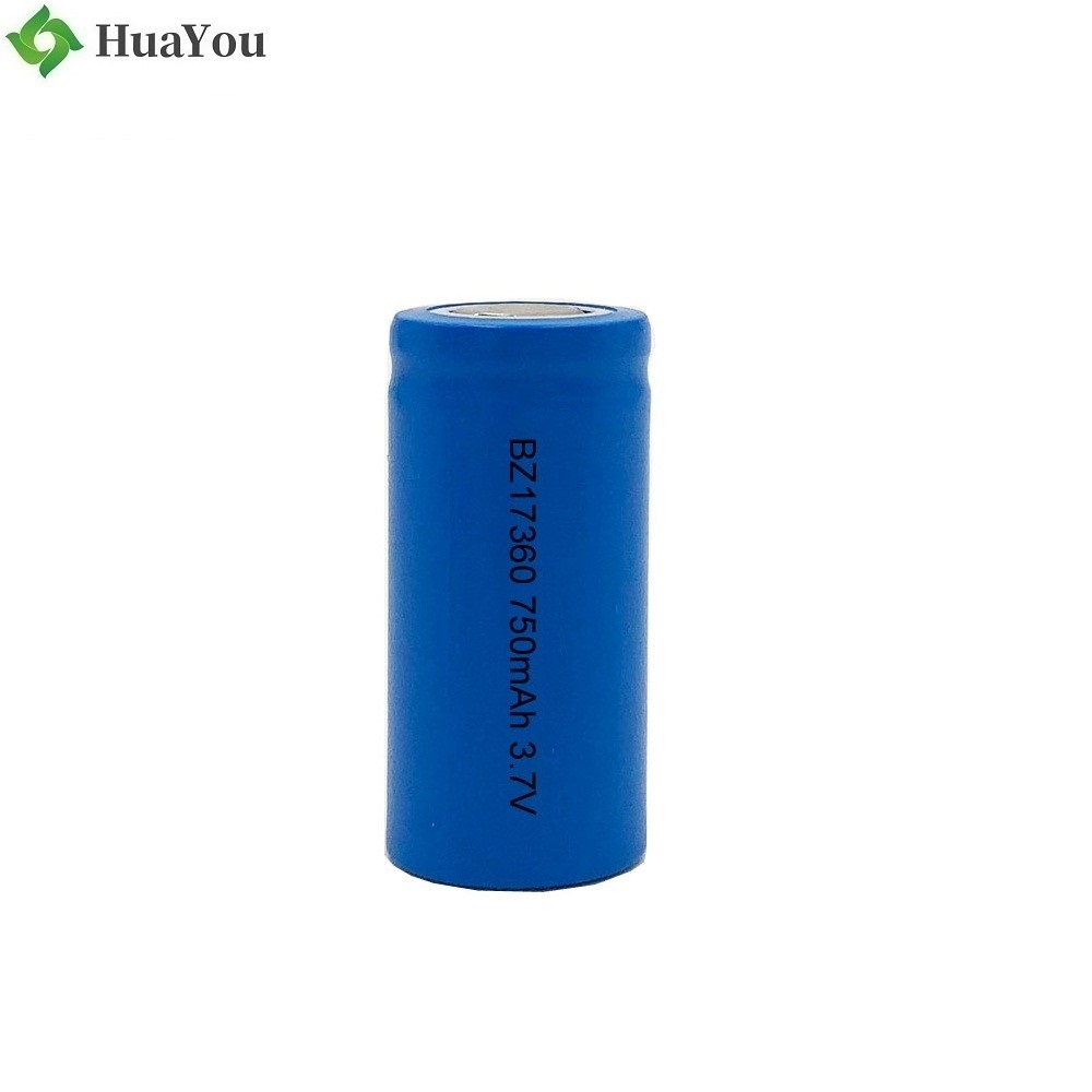 Customized Cylindrical Battery HY 17360 750mAh 3.7V Rechargeable Li-ion Battery