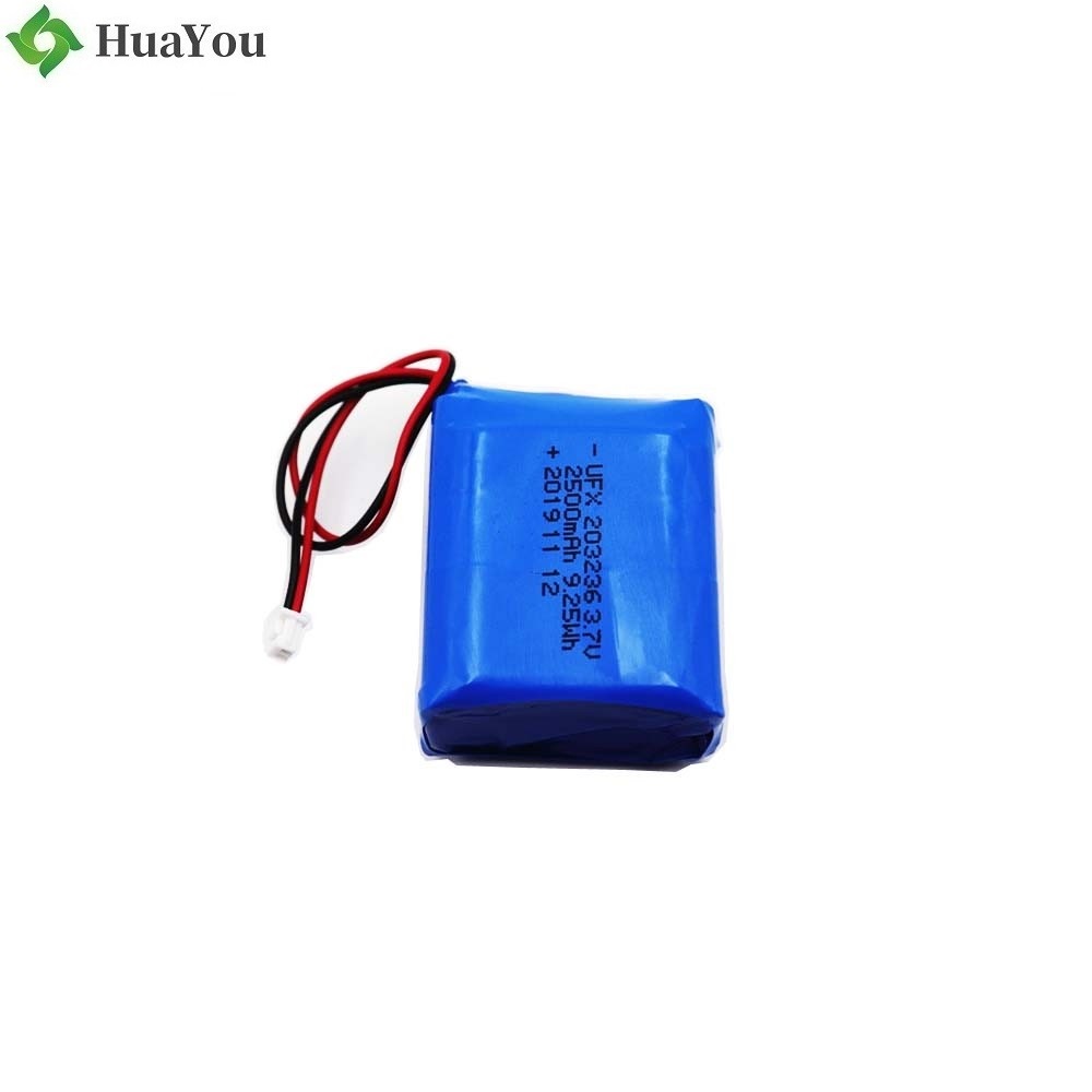 203236-2P 3.7V 2500mAh Li-Polymer Battery 