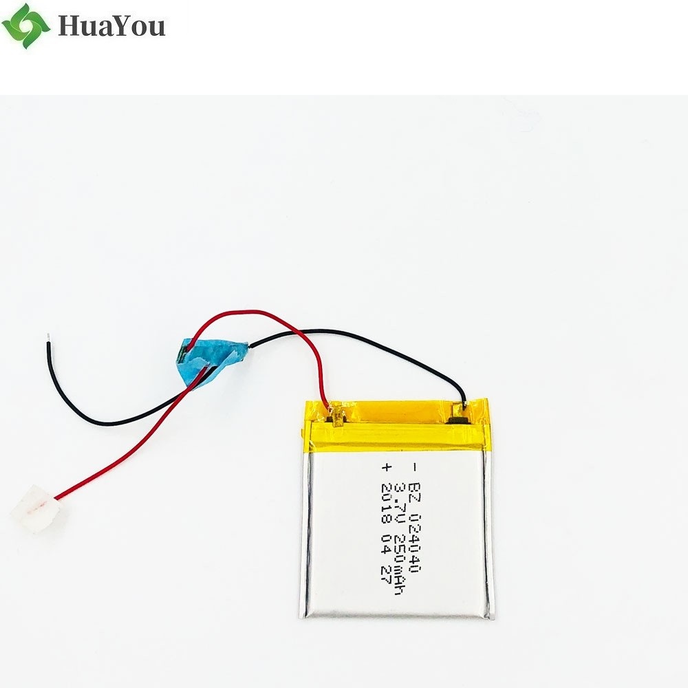 024040 250mAh 3.7V Rechargeable Battery