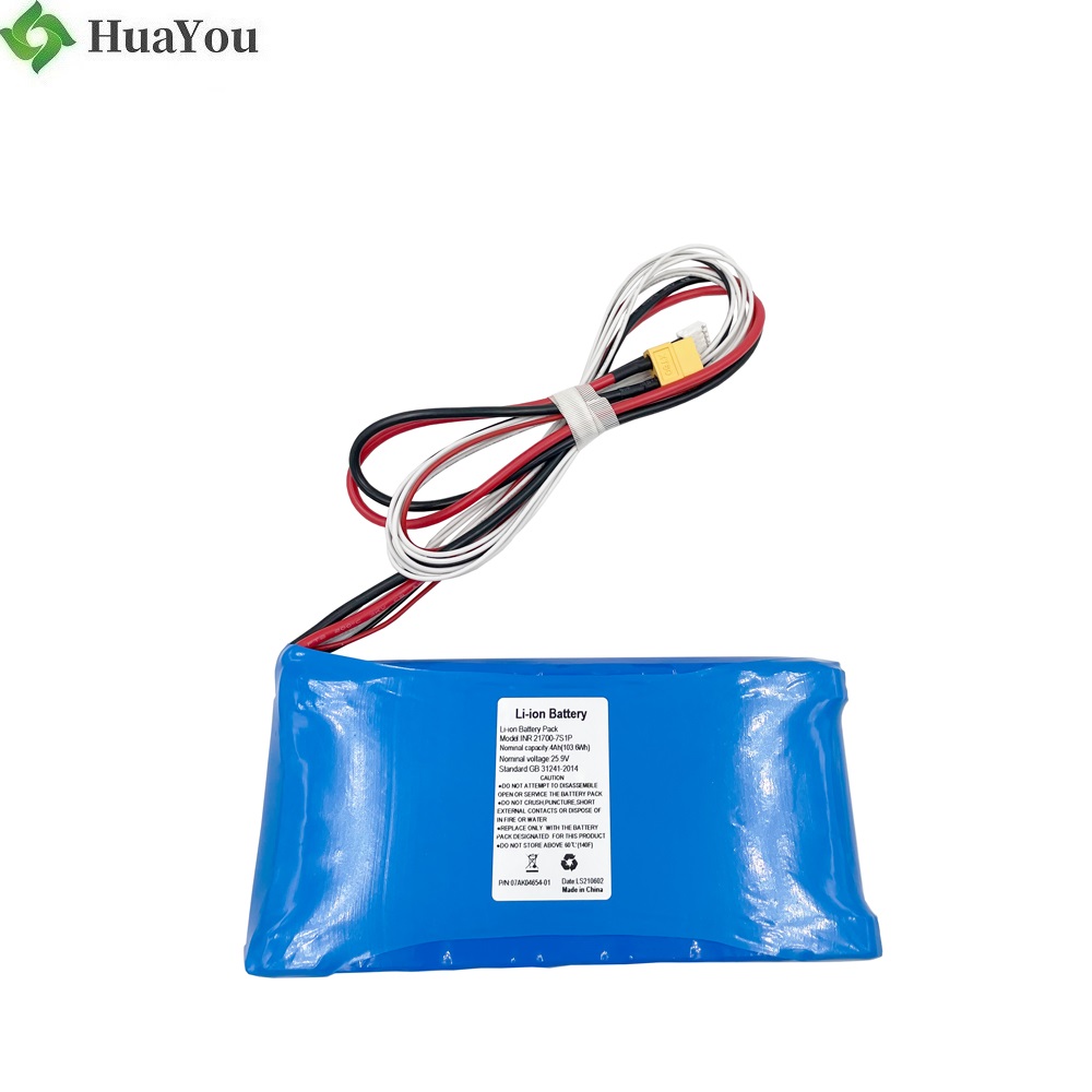 21700-7S1P 25.9V 4000mAh Lithium Cylindrical Batteries