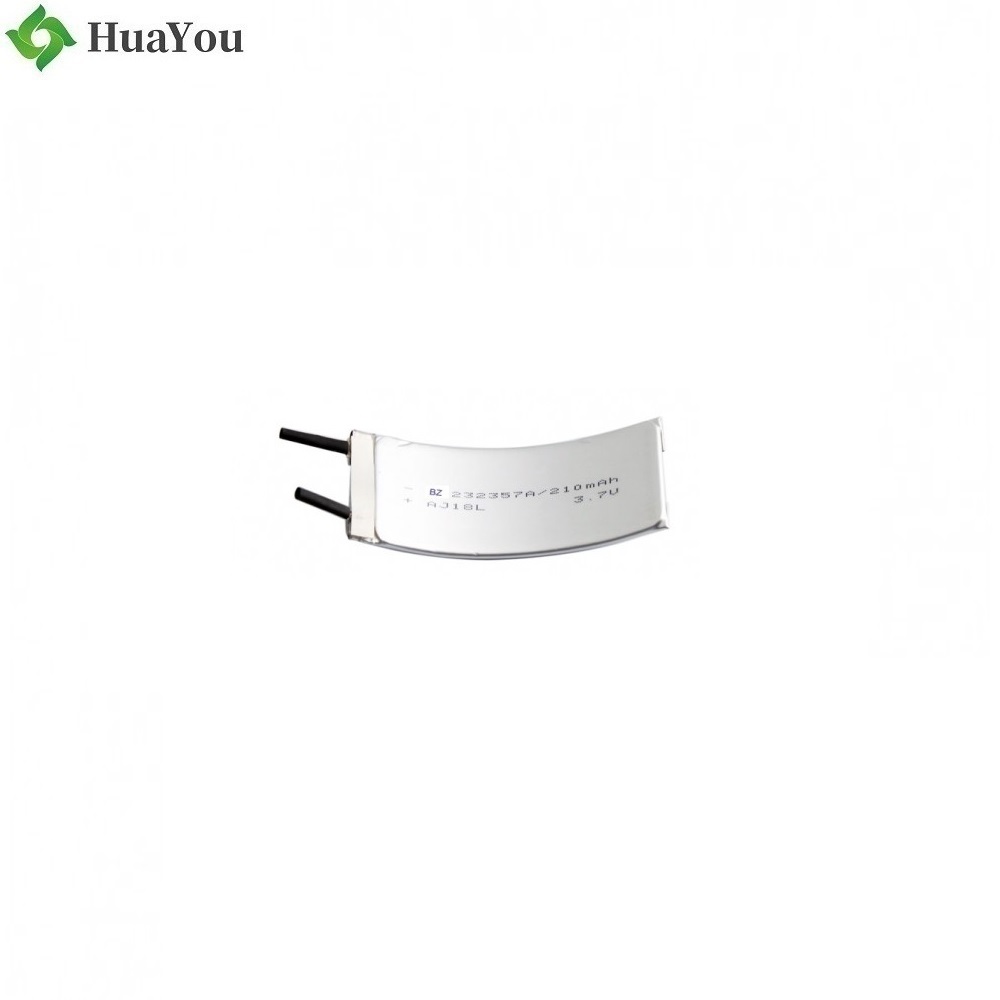 Li-ion Polymer Battery - HY 232357 - 3.7V - 210mAh - Curved Battery - Rechargeable