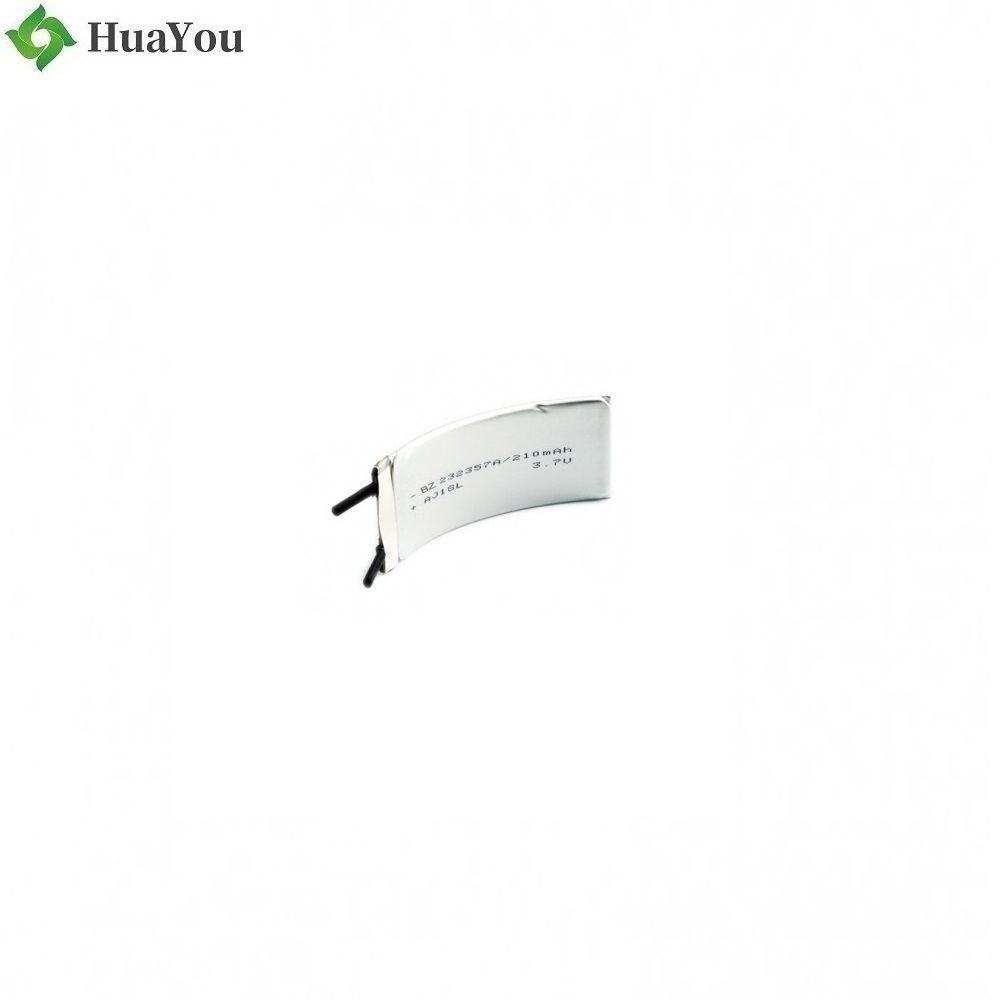 Li-ion Polymer Battery - 232357 - 3.7V - 210mAh - Curved Battery - Rechargeable