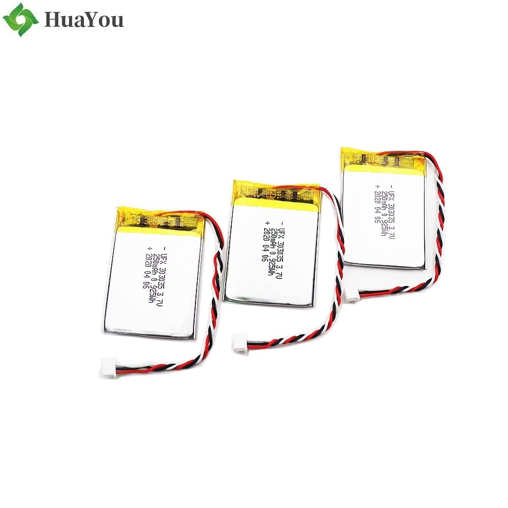 303035 250mAh 3.7V Rechargeable Lipo Battery