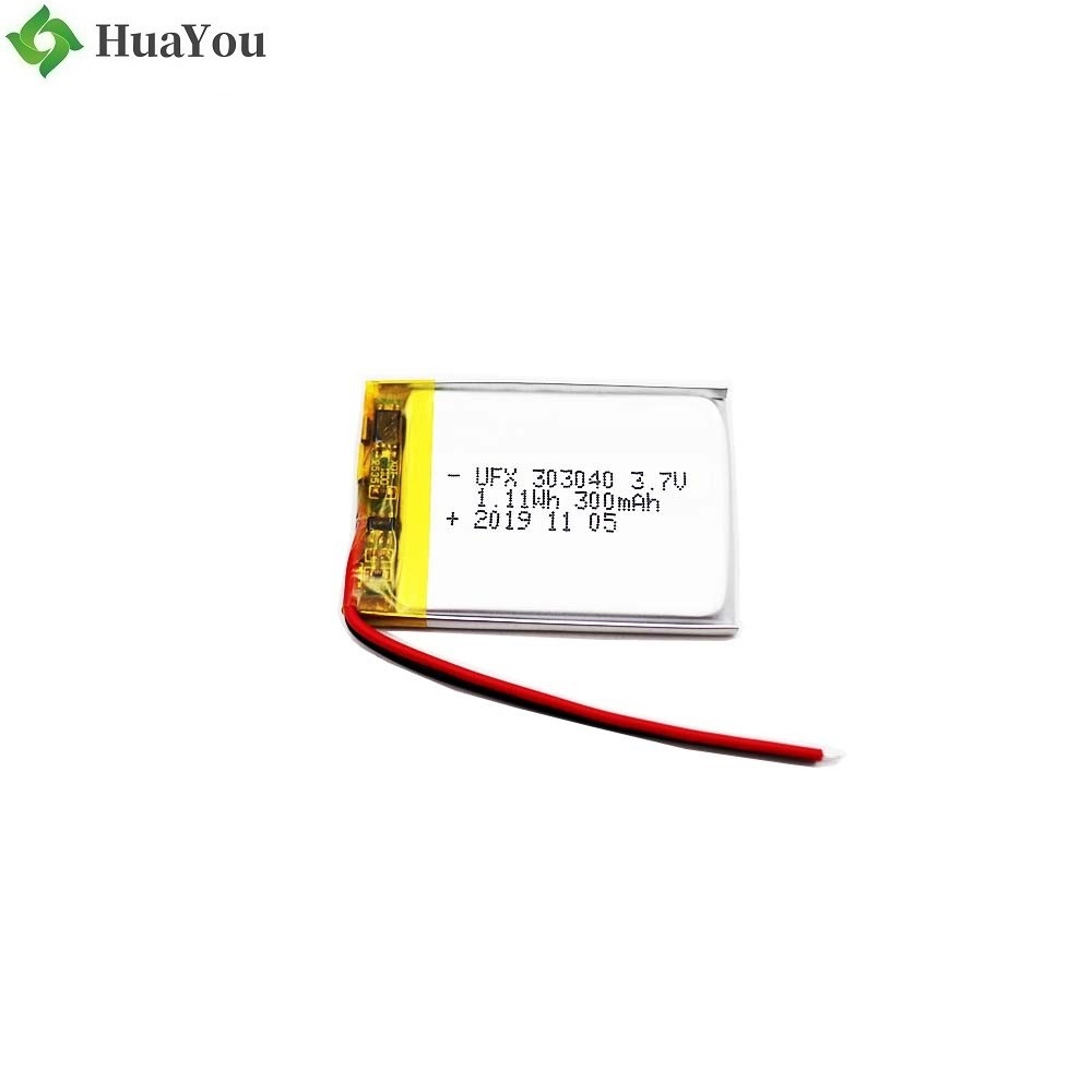 303040 3.7V 300mAh Lithium Polymer Battery 