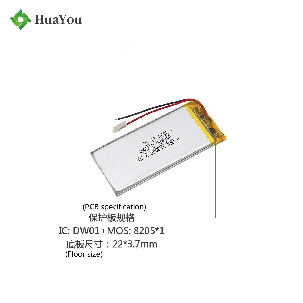 303065 600mAh 3.7V Lithium Polymer Battery