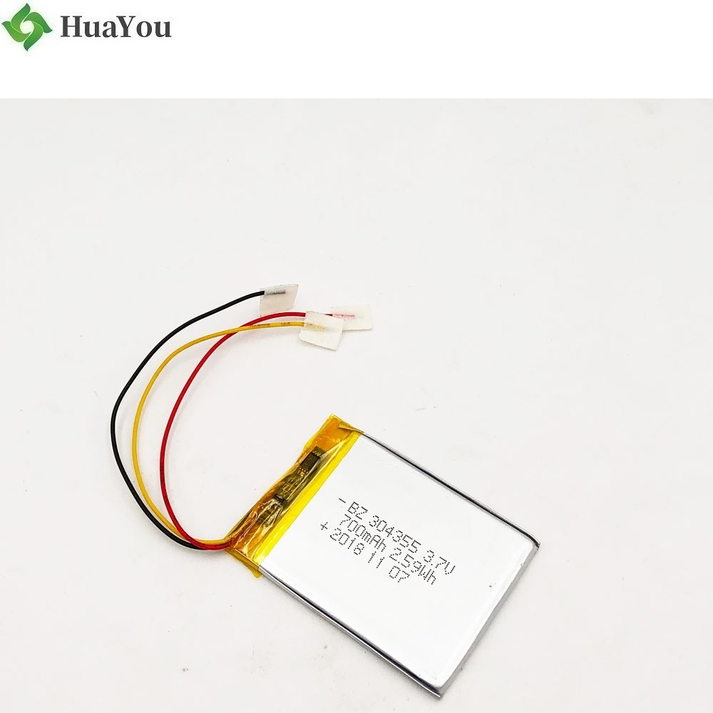 304355 700mAH 3.7v Lipo Battery