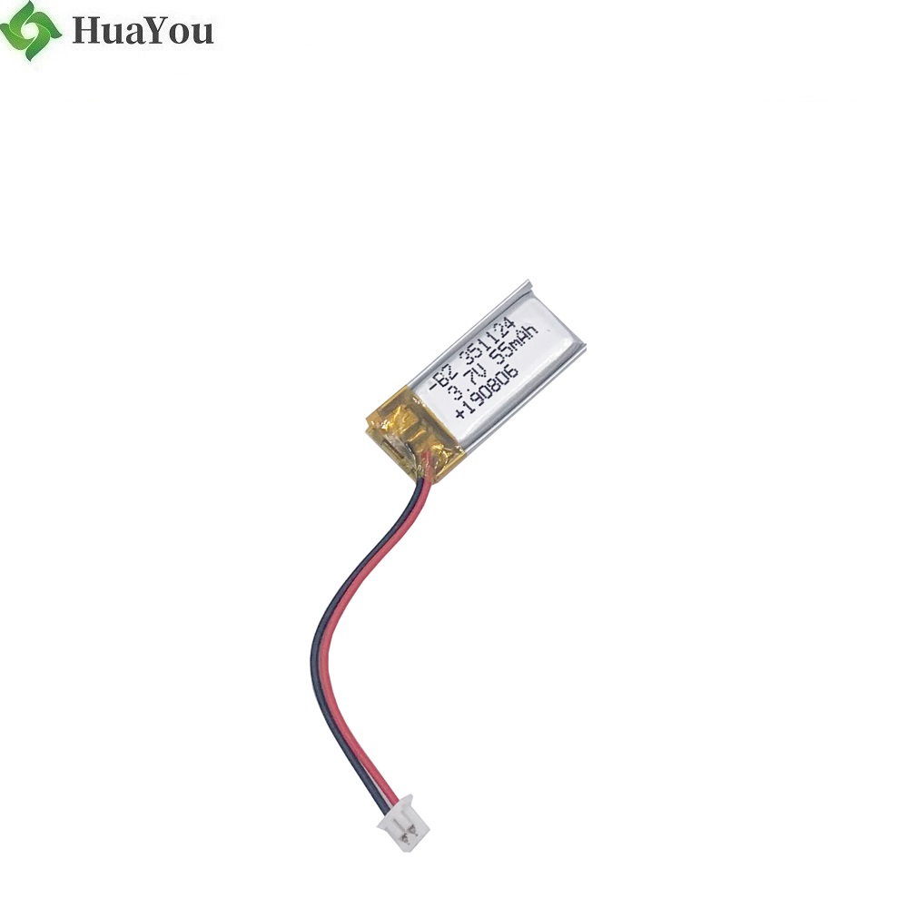 351124 3.7V 55mAh Li-po Battery