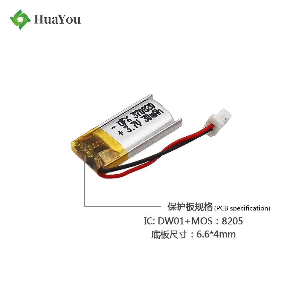 370820 30mAh 3.7V Lithium Polymer Battery