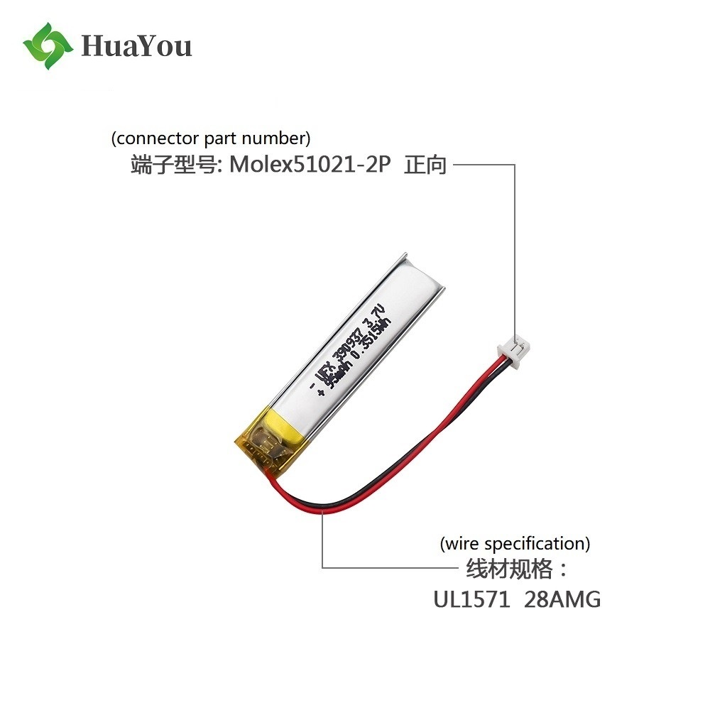 China Battery Manufacturer Customize 95mAh Lithium Polymer Battery