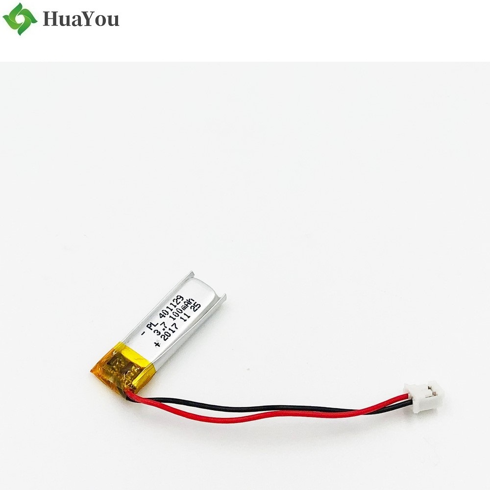 401129 100mAh 3.7V Li-Polymer Battery With Wire And Plug