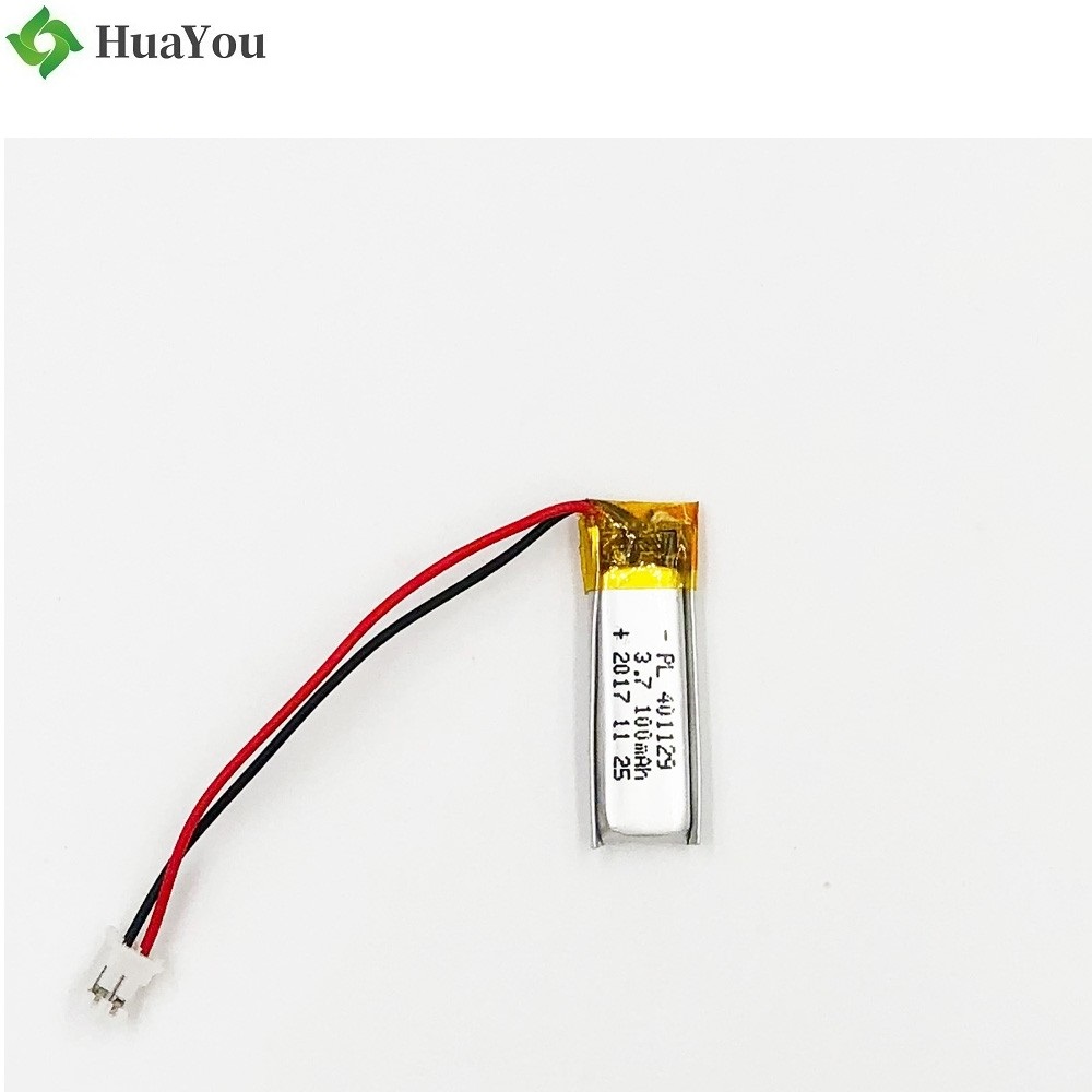 401129 100mAh 3.7V Li-Polymer Battery With Wire And Plug