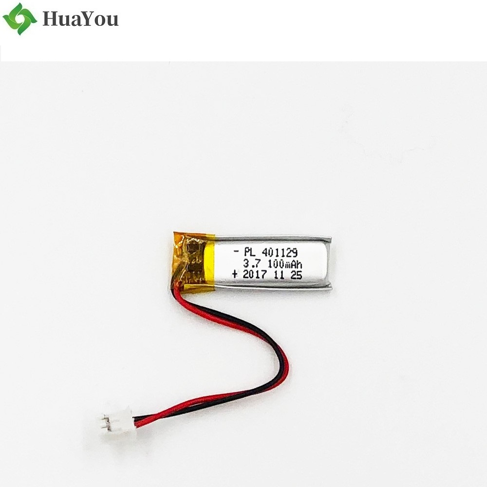 401129 100mAh 3.7V Li-Polymer Battery With Wire And Plug