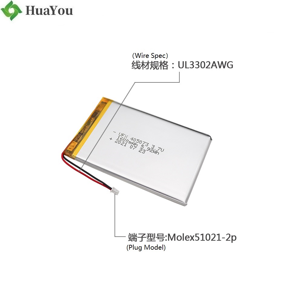 405073 1600mAh 3.7V Lithium Polymer Batteries