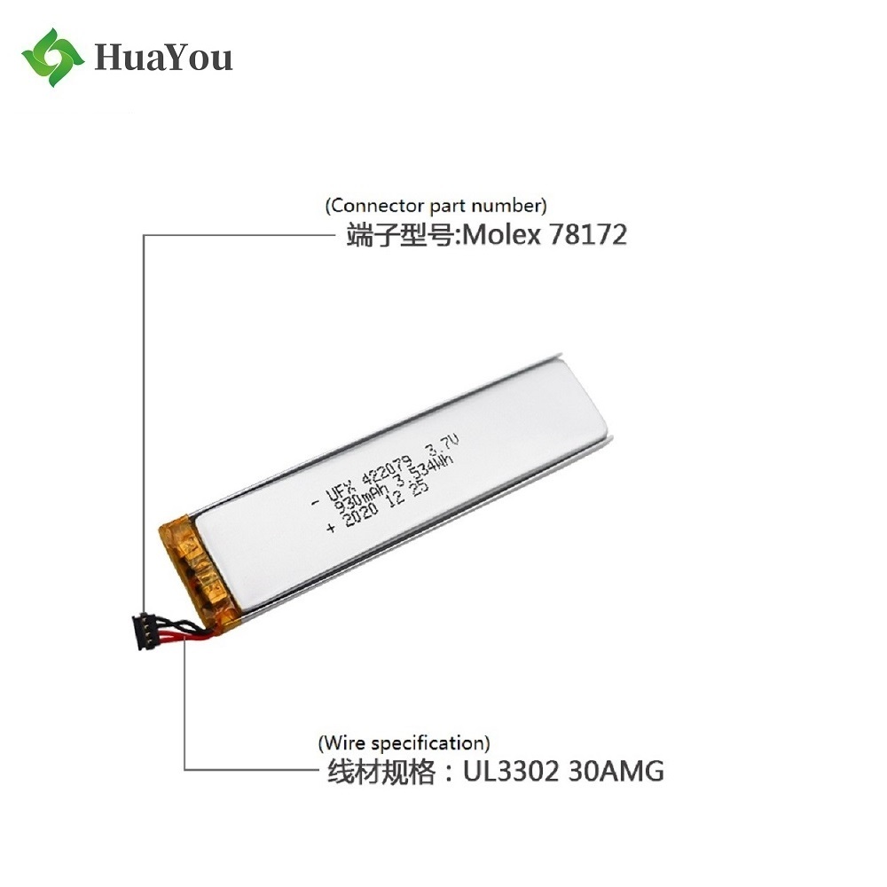 422079 930mAh 3.7V Li-Polymer Battery