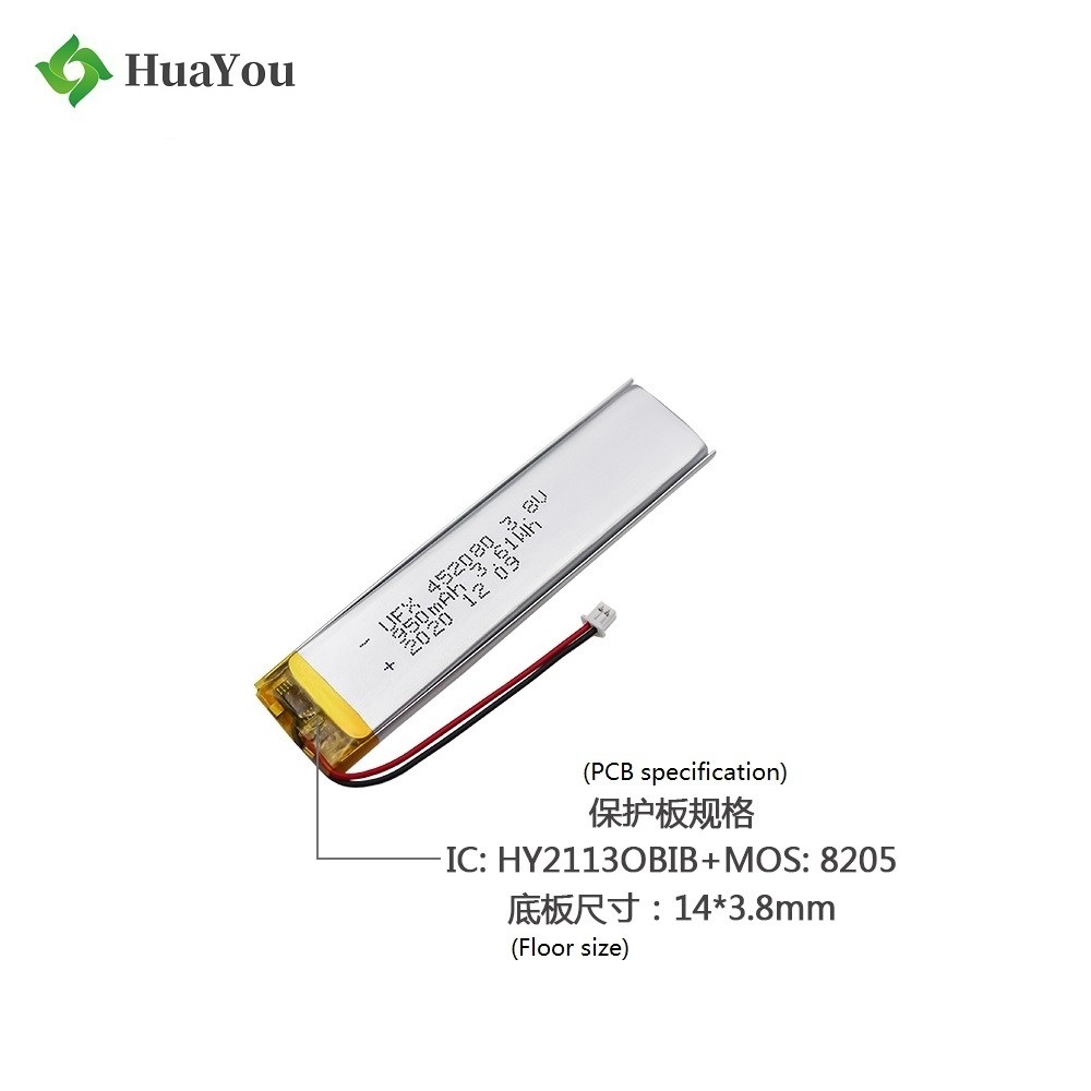 452080 950mAh 3.8V Lithium Polymer Battery