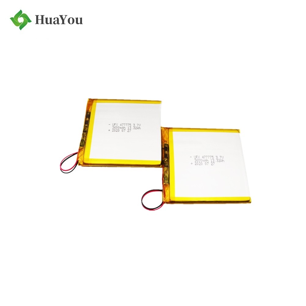 477775 3600mAh 3.7V Lithium Polymer Battery