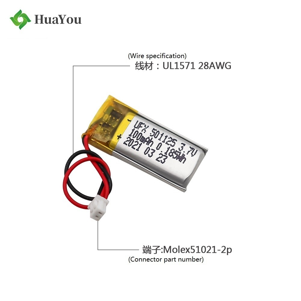 Top Quality Rechargeable 100mAh Li-polymer Battery