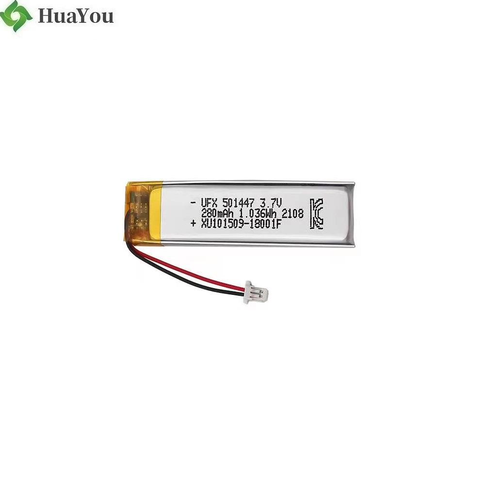 501447 280mAh 3.7V Lithium Polymer Battery