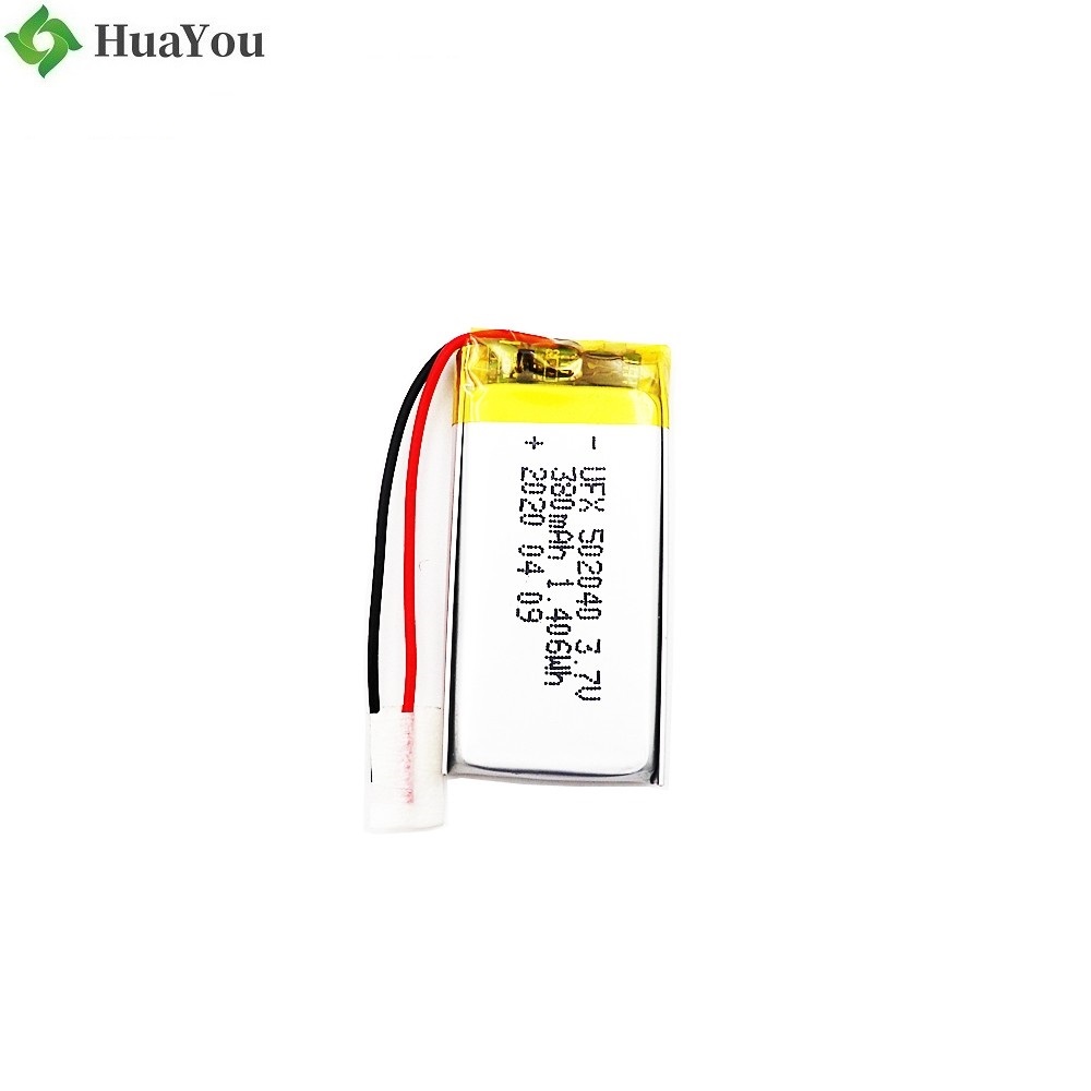 502040 380mAh 3.7V Rechargeable Li-Polymer Battery