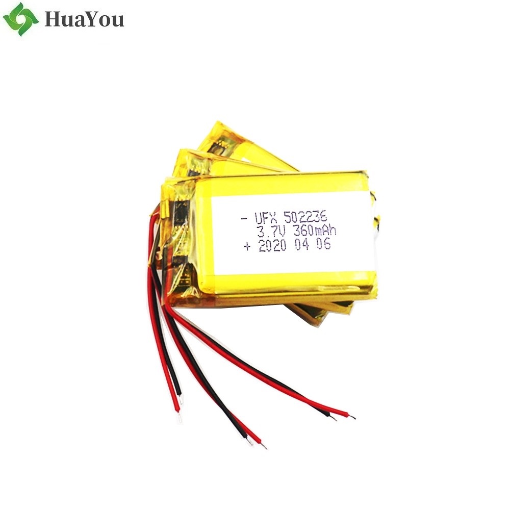 502236 360mAh 3.7V Lithium Polymer Battery