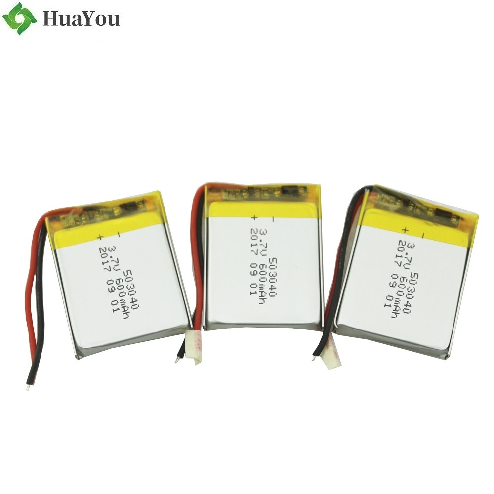 503040 600mAh 3.7V Rechargeable Li-Polymer Battery