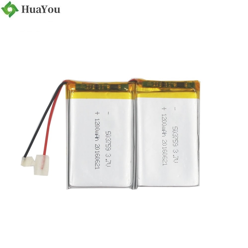 503759 1200mAh 3.7V Rechargeable LiPo Battery with UL Certificate