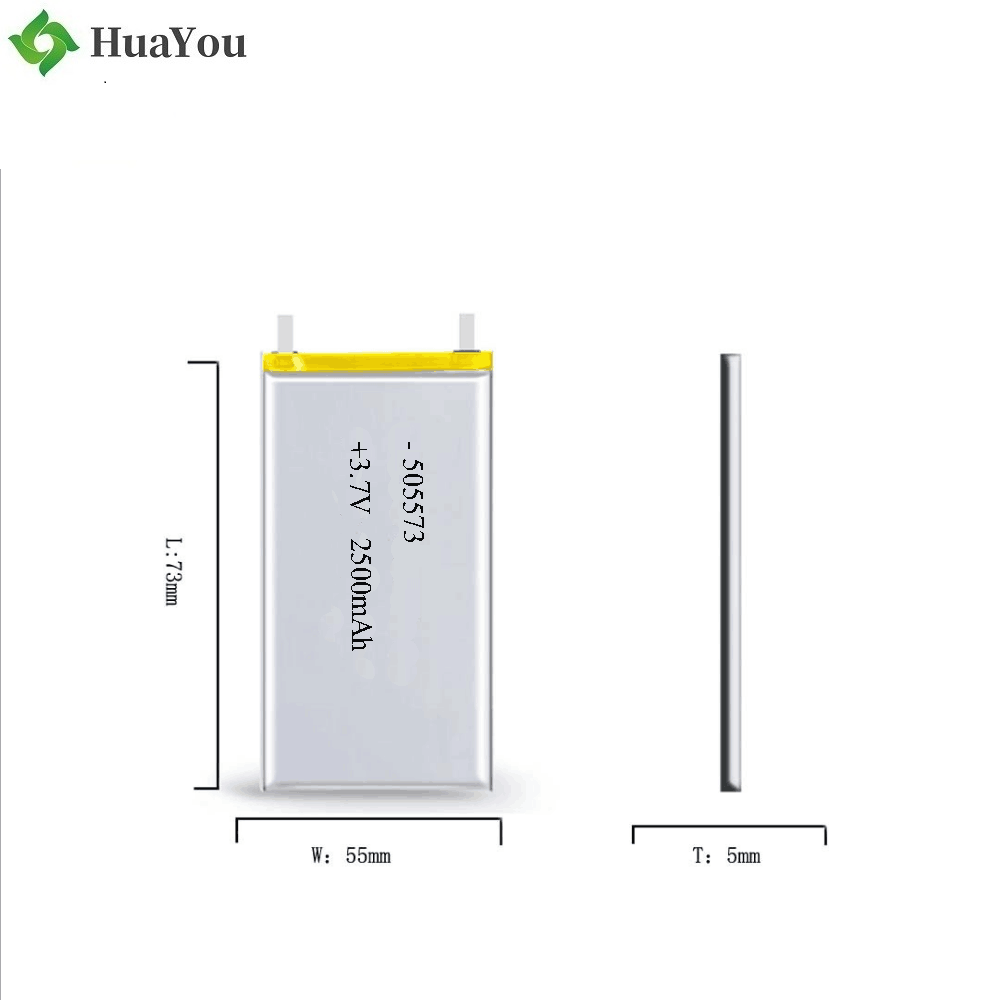 505573 2500mAh 3.7V Polymer Li-ion Battery