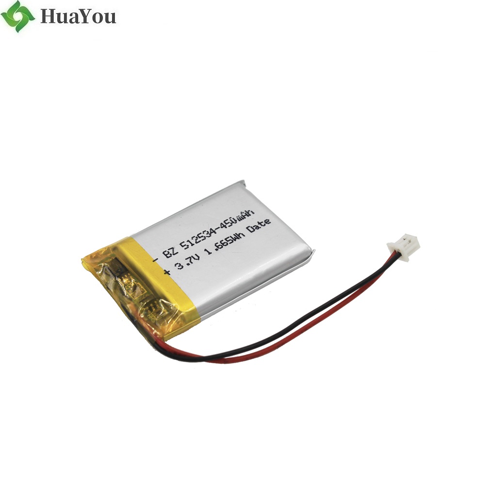 512534 450mAh 3.7V Li-po Batteries