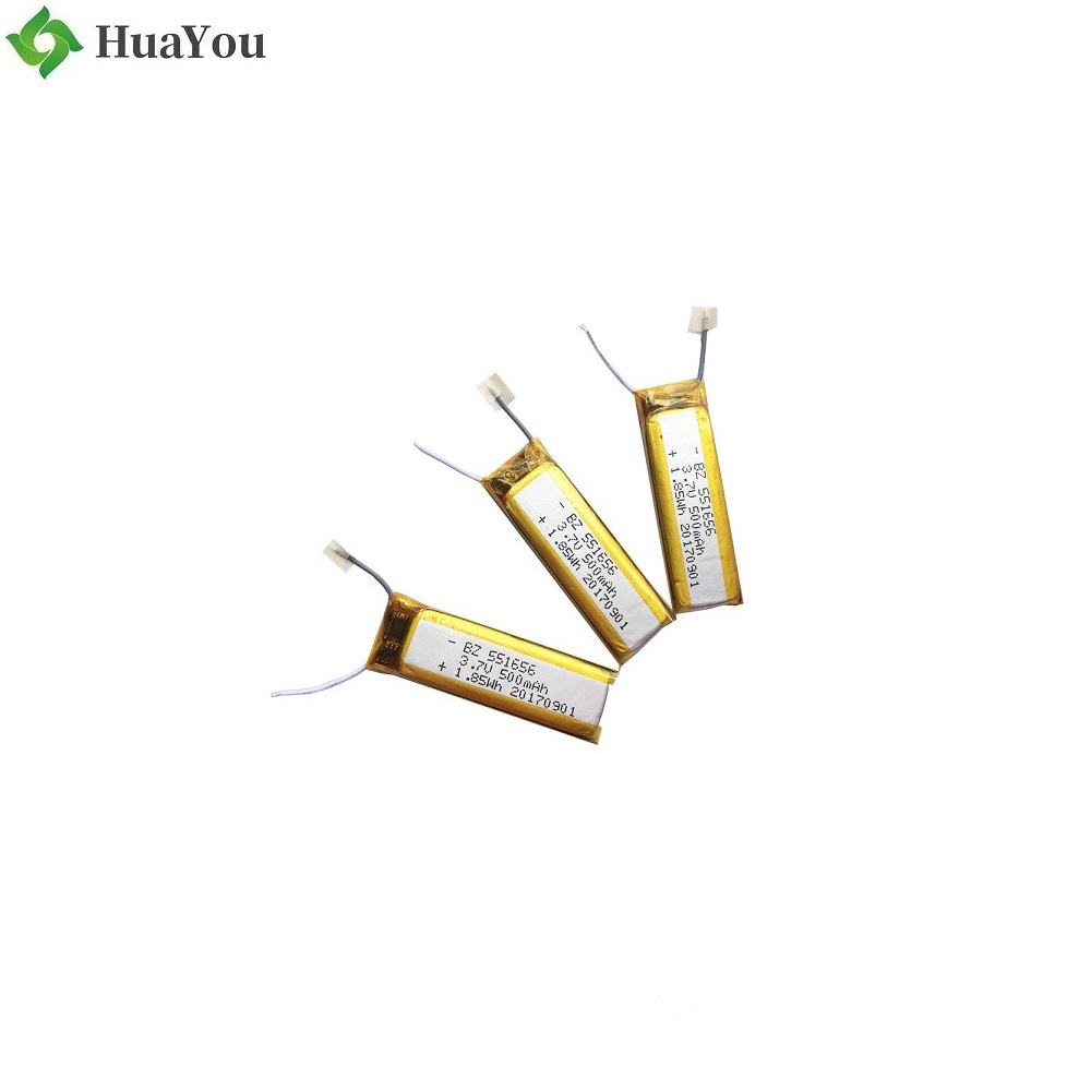 551656 500mAh 3.7V Li-Polymer Battery