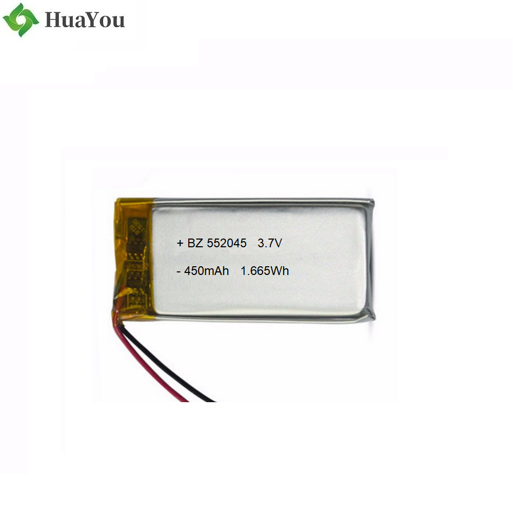 552045 450mAh 3.7V Lipo Battery with KC Certification