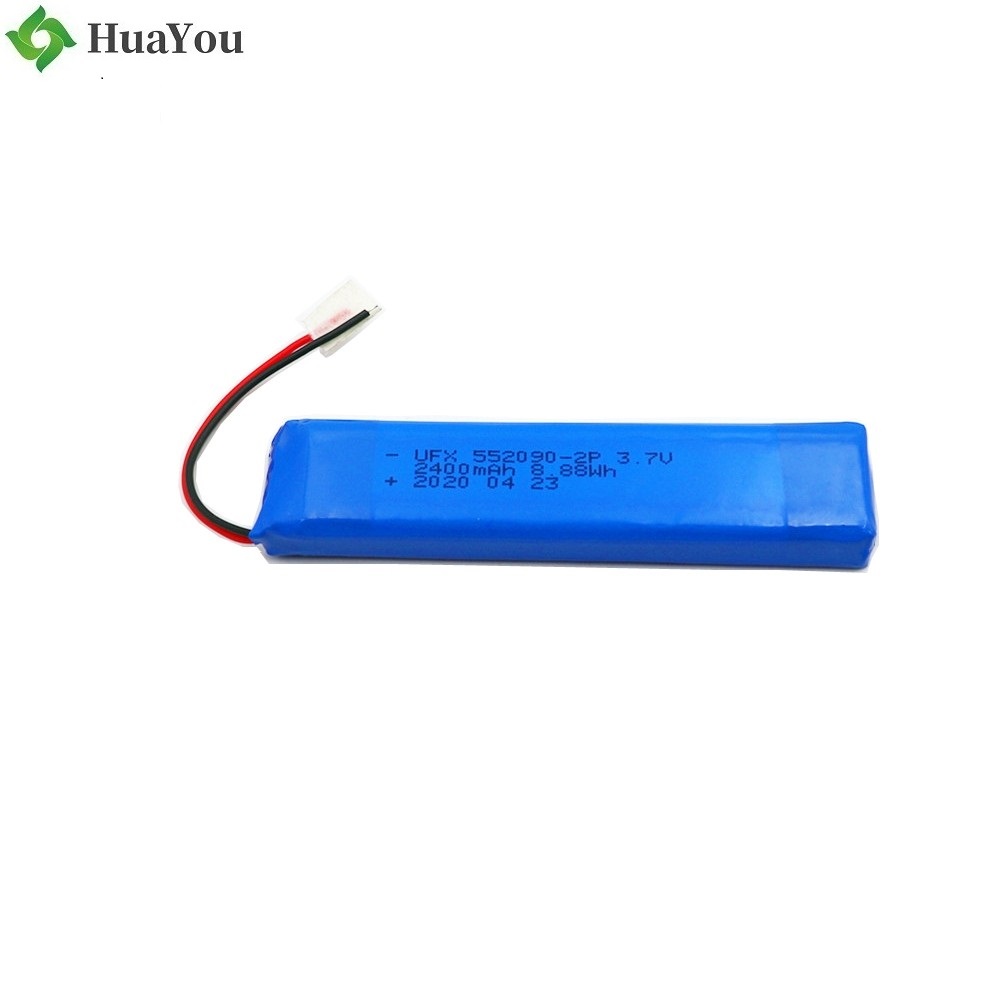 552090-2P 2400mAh 3.7V Polymer Li-ion Battery