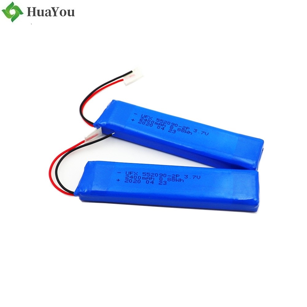 552090-2P 2400mAh 3.7V Polymer Li-ion Battery