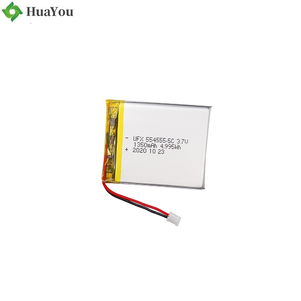 554555 1350mAh 3.7V Rechargeable Lithium Polymer Battery