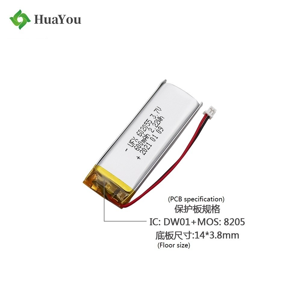 602055 600mAh 3.7V Lithium Polymer Battery