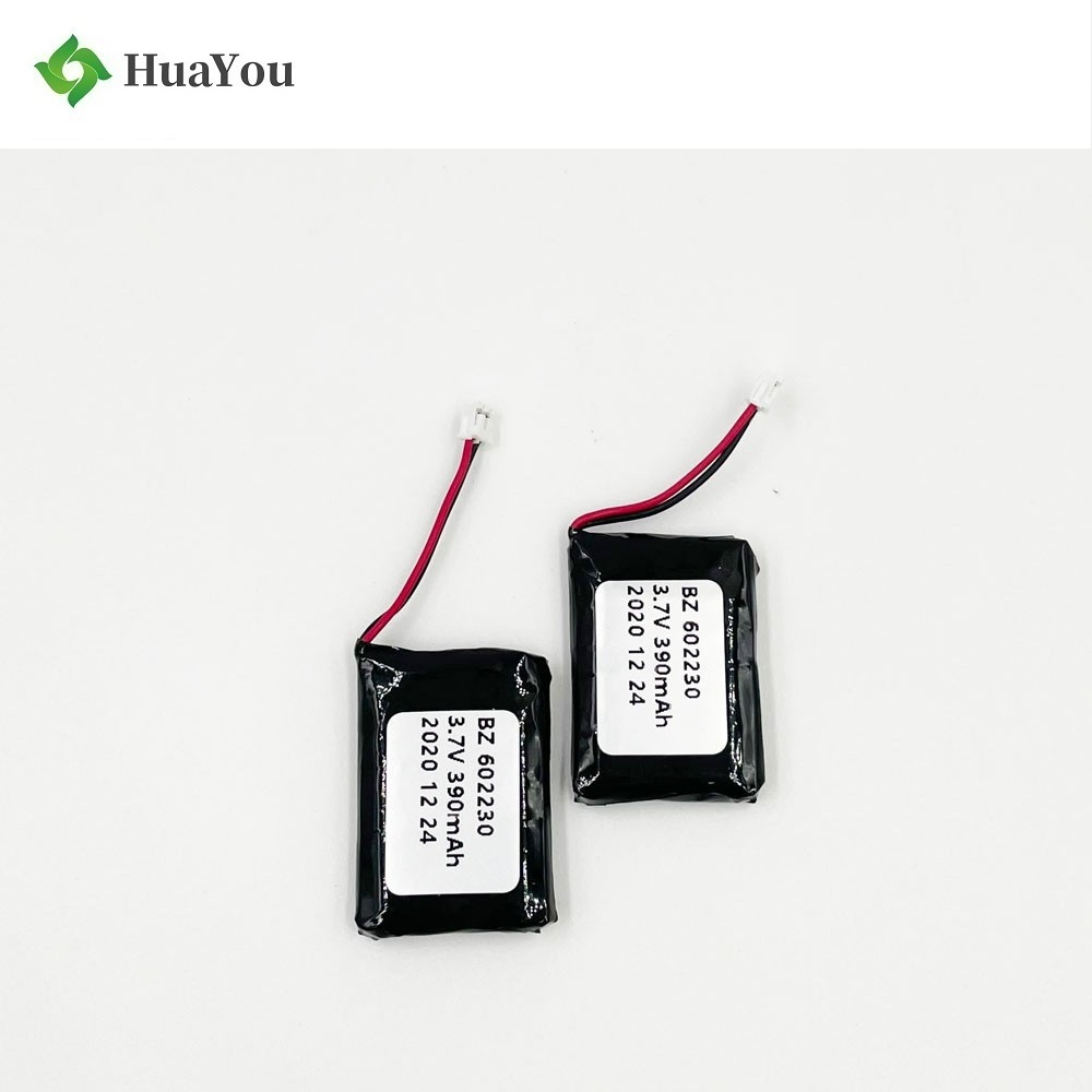 602230 3.7V 390mAh Lithium Polymer Battery