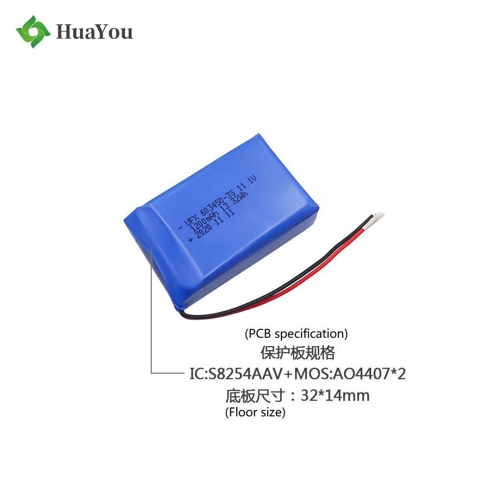 603450-3S 1200mAh 11.1V Li-polymer Battery
