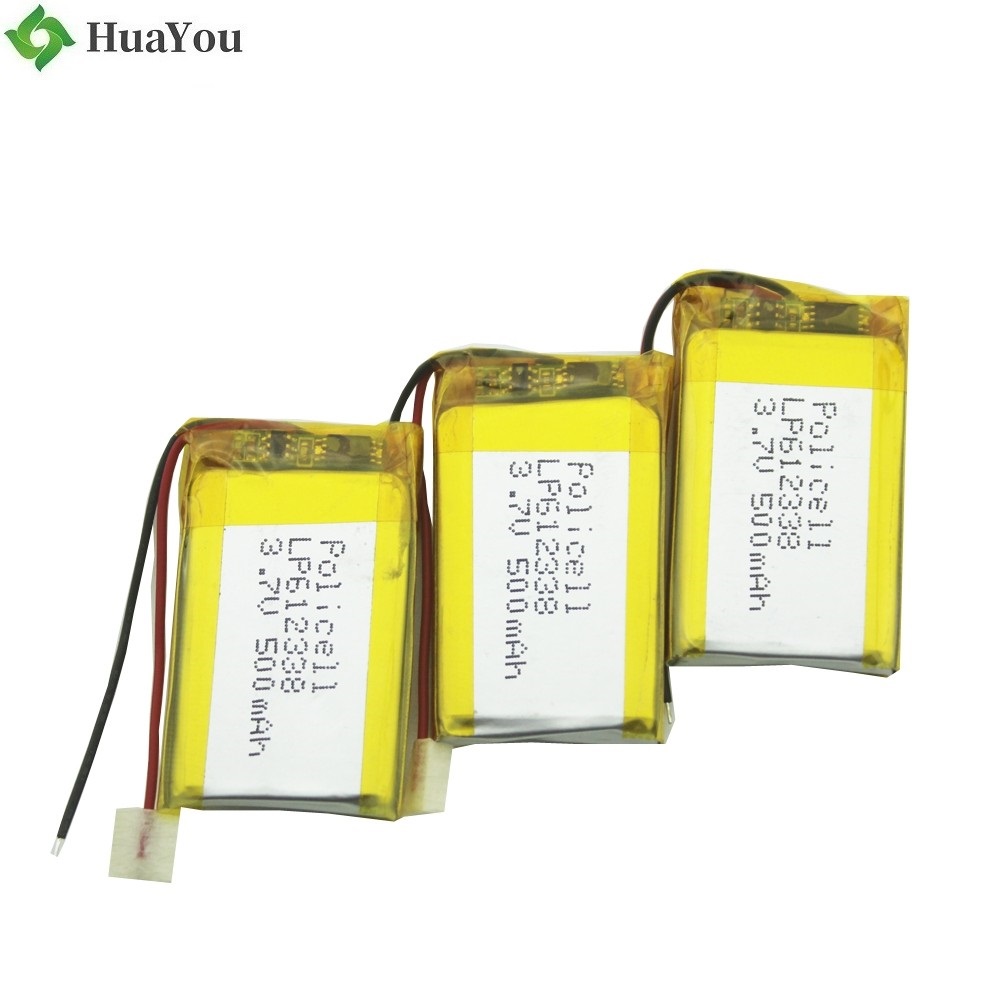 612338 500mAh 3.7V Rechargeable LiPo Battery