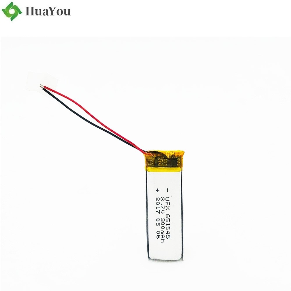 651545 300mAh 3.7V Li-Polymer Battery With Wire