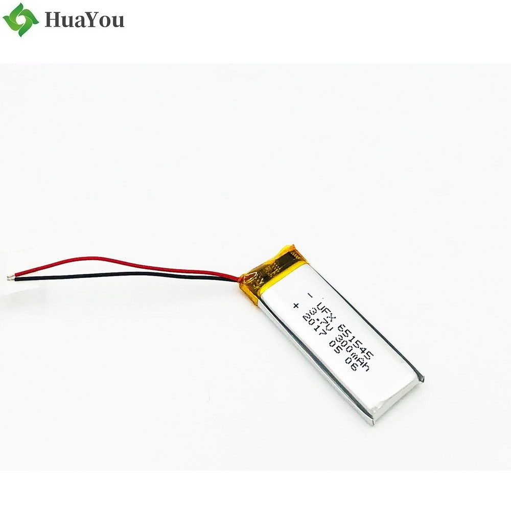 651545 300mAh 3.7V Li-Polymer Battery With Wire