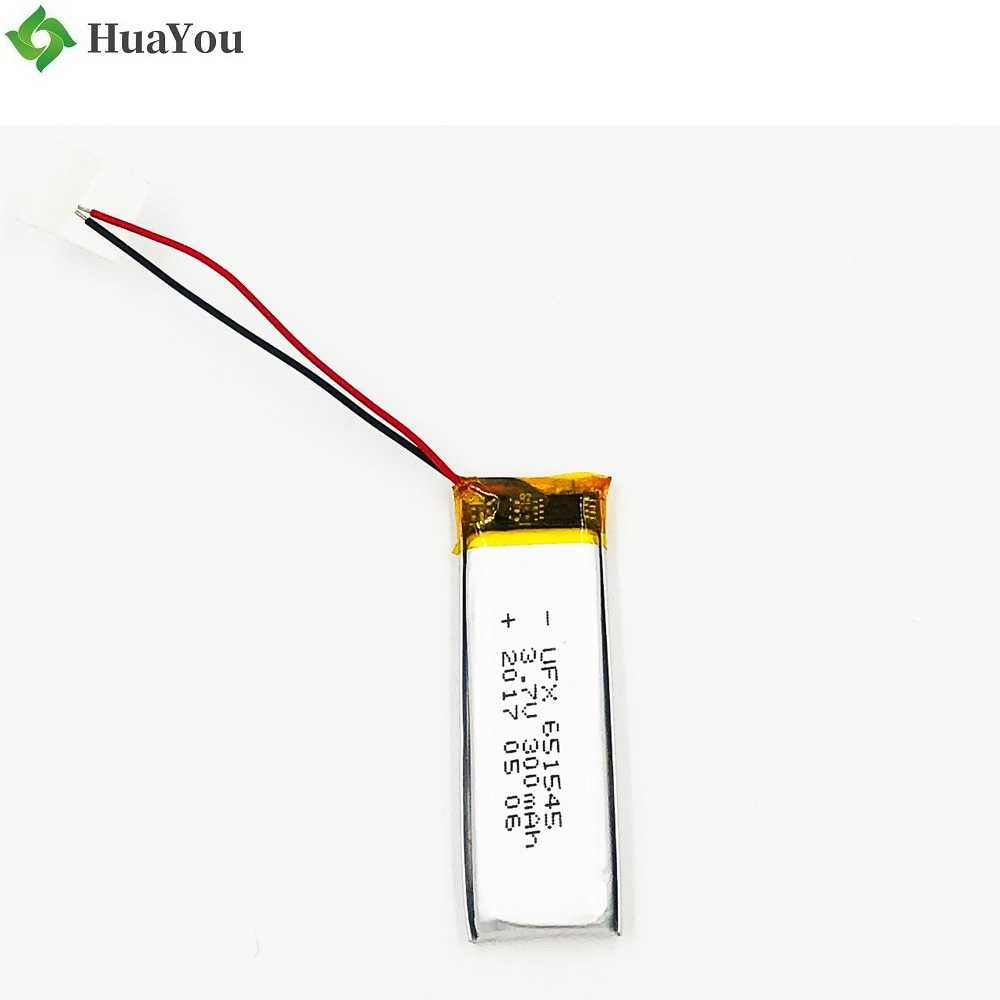 651545 300mAh 3.7V Li-Polymer Battery With Wire