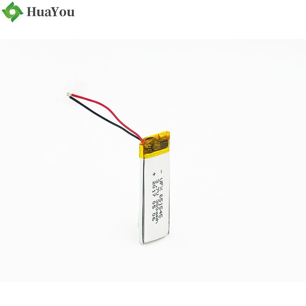 651545 300mAh 3.7V Li-Polymer Battery With Wire